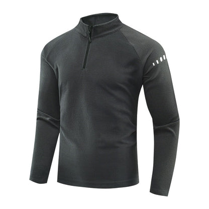 Running Long Sleeve T-shirt Reflective Men Sportswear Breathable Black Coat Gym Jogging Male Gym Fitness Spring Autumn Clothing