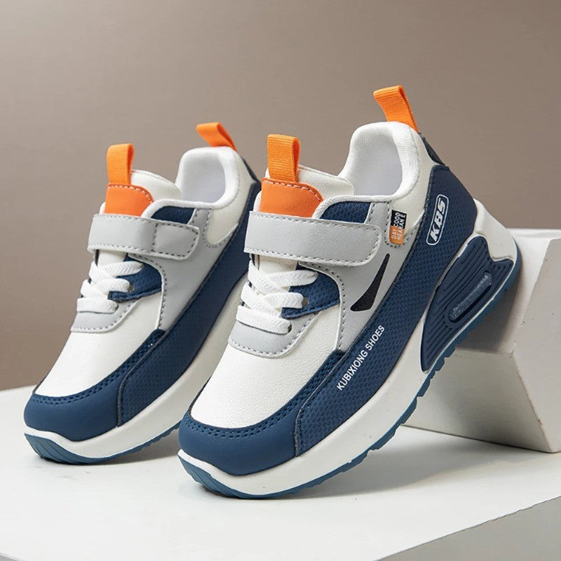 PU Leather Sport Shoes for Children 2025 Trend Fashion Kids Sneakers Soft-soled Outdoor Boys Girls Running Shoes