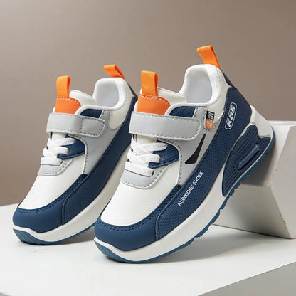 PU Leather Sport Shoes for Children 2025 Trend Fashion Kids Sneakers Soft-soled Outdoor Boys Girls Running Shoes