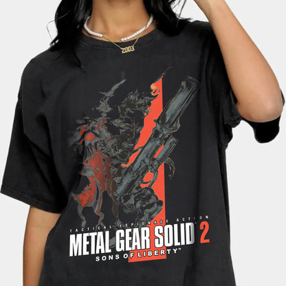 Metal Gear Solid Snakes T-Shirts Crewneck Cotton Snake Short Sleeve Tee Funny Metal Gear Shirt Crewneck All Seasons Clothing