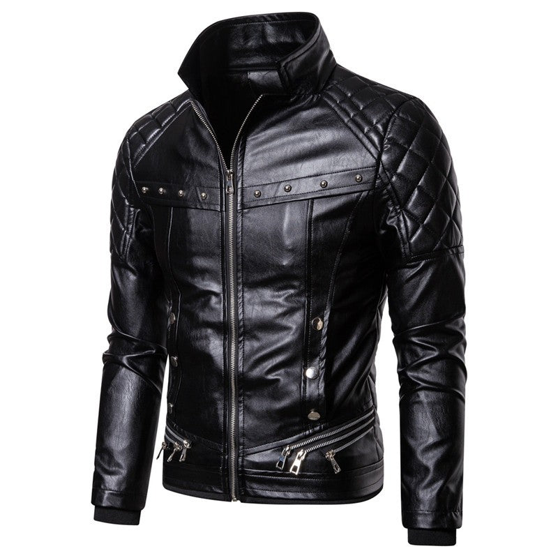 New Winter Fleece Motorcycle Leather Jacket Men Turn Down Fur Collar Slim Fit Warm PU Bomber Jackets Coats Mens Moto Biker Coat