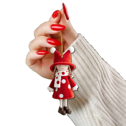 Runtow 16pcs 2D Wooden Christmas Angel Doll Pendant, Merry Christmas Tree Hanging Decoration, Xmas Gifts,Navidad 2026 ,New Year