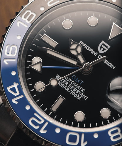 PAGANI DESIGN V3 Versão Relógios GMT Masculino Luxo Safira Relógio Automático Mecânico 40MM Aço Inoxidável À Prova D' Água