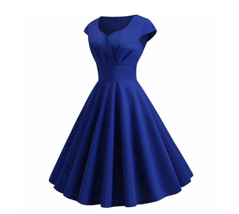 Summer Dress Women Hepburn Vintage Rockabilly Pin Up Dress Robe Femme Casual Ret