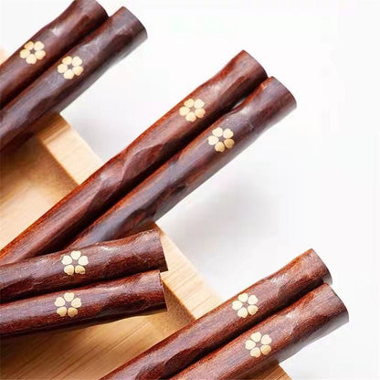 5 Pares de Hashis Japoneses para Sushi de Madeira Natural Ecológicos Reutilizáveis para Comida Coreana Chinesa