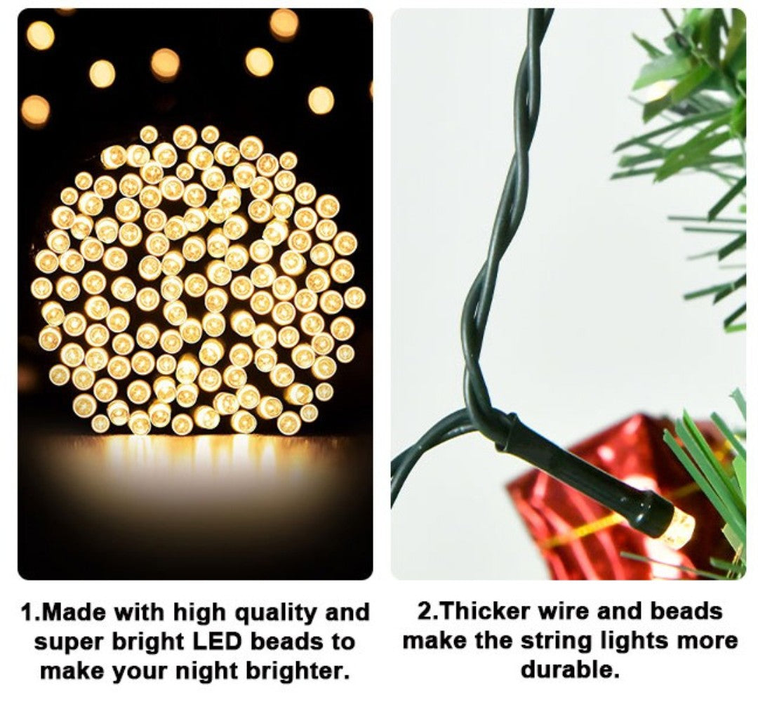 1.5M/2M/3M LED Ring Christmas Tree Tops Lights Decoration Tree Lights String for Patio Garden Outdoor Waterproof Waterfall Light