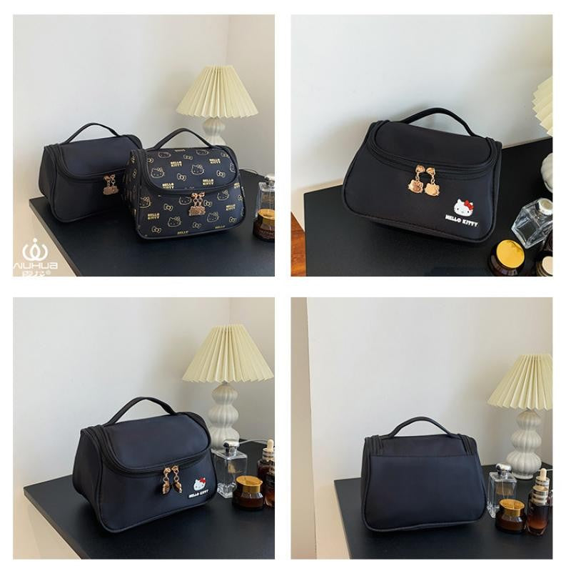 Hello Kittys Cosmetic Bag Cute Cosmetic Bag Girl Portable Large Capacity Travel Wash Up Skin Care Products Storage Bag