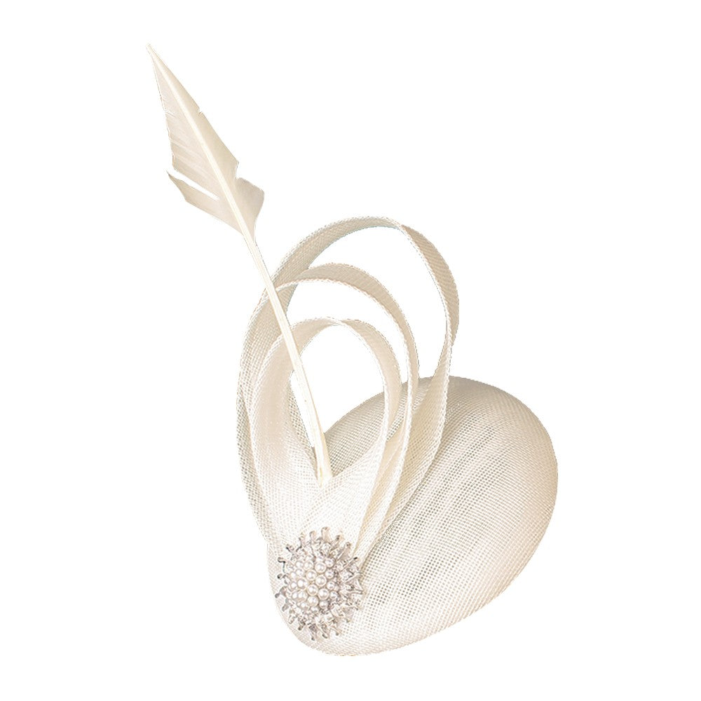 Champagne Imitação Sinamay Fascinator Chapéu Elegante Acessório de Cabelo de Casamento para Mulheres com Grampo de Cabelo para Coquetel Dia de Corrida