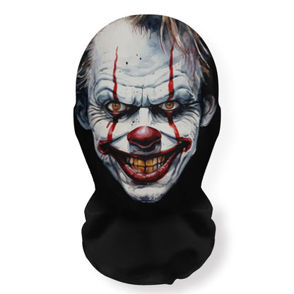 Halloween Skeleton Mask Elastic Mesh Hood Scary Party Cosplay Prop Breathable Face Cover Hood