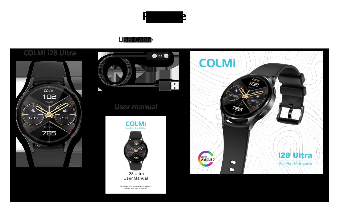 COLMI i28 Ultra AI Smartwatch AMOLED Display, Built-in AI Da-GPT, Muslim Prayer, Bluetooth Call Watch, Smartwatch For Men Women