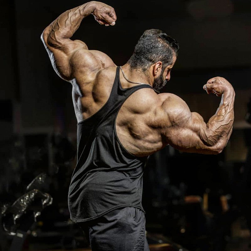 Mens Bodybuilding Fitness Tank Top, Premium Combed Cotton Singlets Sleeveless Shirt for Gym & Weightlifting