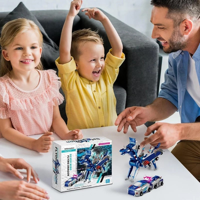 Unicorn Transformer: Brinquedo Carro Mágico de Transformação Super Combinação 2 em 1 Carro Magnético de Colisão que Transforma Brinquedo DIY para Crianças
