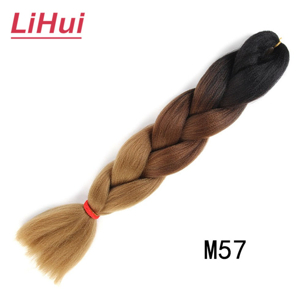 Cabelo Sintético Trança Jumbo 24 Polegadas Ombre Jumbo Extensão de Cabelo para Mulheres Tranças DIY Roxo Rosa Amarelo Cinza Lihu