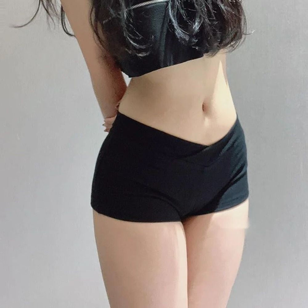 Ultra Short Sports Shorts Black Ballet Pants Tight Low Waist Shorts Simple Casual Fitness Running Shorts Sports Accessories