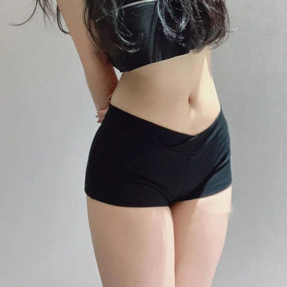 Ultra Short Sports Shorts Black Ballet Pants Tight Low Waist Shorts Simple Casual Fitness Running Shorts Sports Accessories