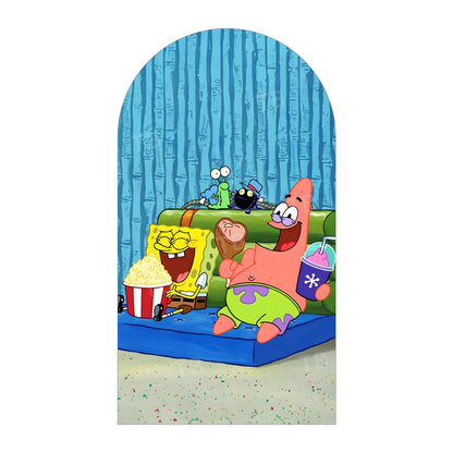 SpongeBob Theme Arch Backdrop Cover Squidward Patrick Baby Shower Kids Birthday Party Decoration Photograph Background Wall
