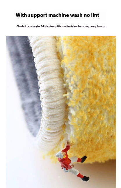 VIKAMA Red Christmas Living Room Decorative Carpet Anti-slip Fuzzy Bedside Rug for Bedroom Bathroom Floor Mat Home Decoration