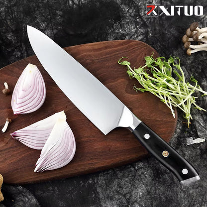 Conjunto de Facas de Cozinha XITUO Super Aço Alemão Faca do Chefe Faca Santoku Japonesa Faca Utilitária Cutelo Faca de Fatiar Descascar Nova Ferramenta de Culinária