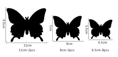 12pcs 3D Butterfly Mirror Wall Sticker Decal Removable DIY Art Party Wedding Decoration Kids Room Home Decor Crystal Sticker