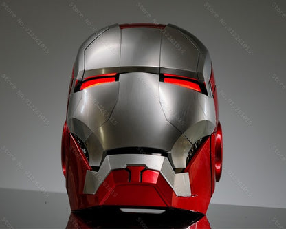 Capacete Homem de Ferro Mk5 Elétrico com Controle de Voz Máscara Vestível 1:1 Abertura e Fechamento Automático Modelo Colecionável Presente para Adultos