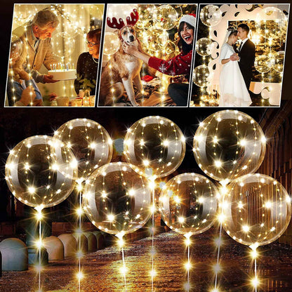 10pcs LED Bobo Balloon (without battery) for wedding proposal decoration, birthday party, outdoor courtyard lighting decoration