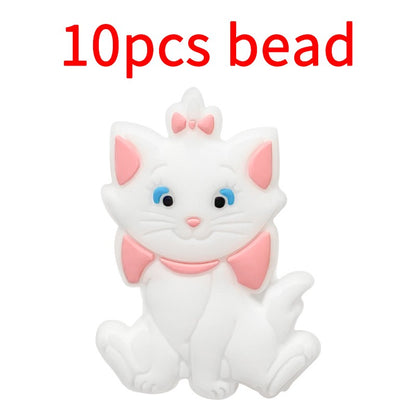 10pcs Mickey Minnie Silicone Pacifier Clips Food Grade Teethers For Baby DIY Baby Soother Nursing Pacifier Chain Accessories