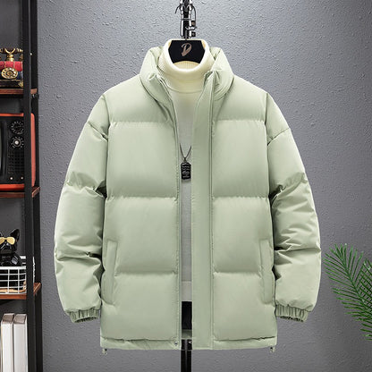 Jaqueta de Pesca Masculina Inverno Marca na Moda Gola Alta Jaqueta Acolchoada Solta Adolescentes Quente À Prova de Frio Casaco Tamanho Grande