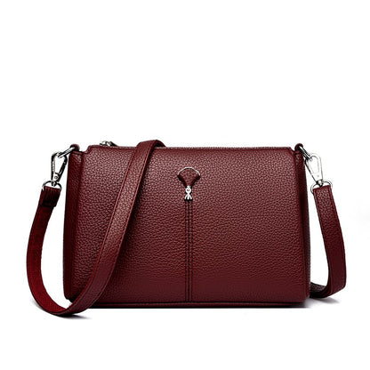 Top Quality Pu Leather Female Crossbody Three Layers Pockrts Bag Elegant Shoulder Bags for Women Casual Purses and Handbags Sac