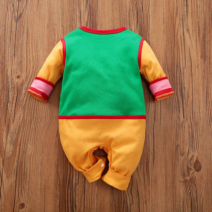 Bebês Meninos Manga Comprida Desenho Animado Cosplay Roupa Macacão Traje Romper Macacão Roupas Infantis Criança 100% Algodão Primavera e Outono