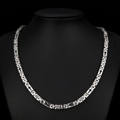 Colar Bicicleta Rock Punk HipHop 6mm Banhado a Ouro Joias Masculinas Femininas Corrente Bizantina de Aço Inoxidável Presentes