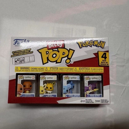 Bitty Funko Pop Pokémon Pikachu Bulbasaur Charmander?? Boneco Miniatura Genuíno 4 Pacotes Série Decoração Modelo de Boneco de Ação Colecionável