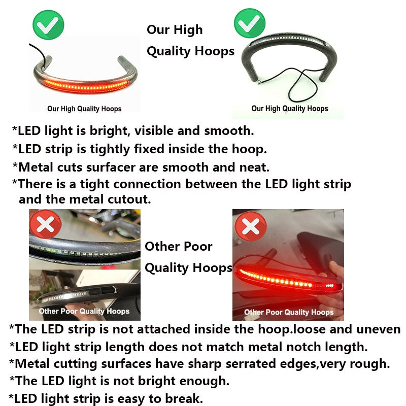 LOCHOSHI Modificado Universal Cafe Racer Assento Aro Alça Estilo Brat com Luz de Freio e Seta em LED para Honda Yamaha Suzuki