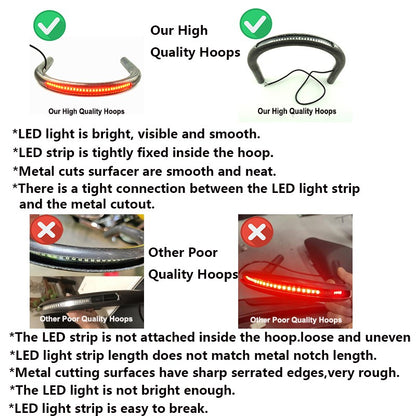 LOCHOSHI Modificado Universal Cafe Racer Assento Aro Alça Estilo Brat com Luz de Freio e Seta em LED para Honda Yamaha Suzuki
