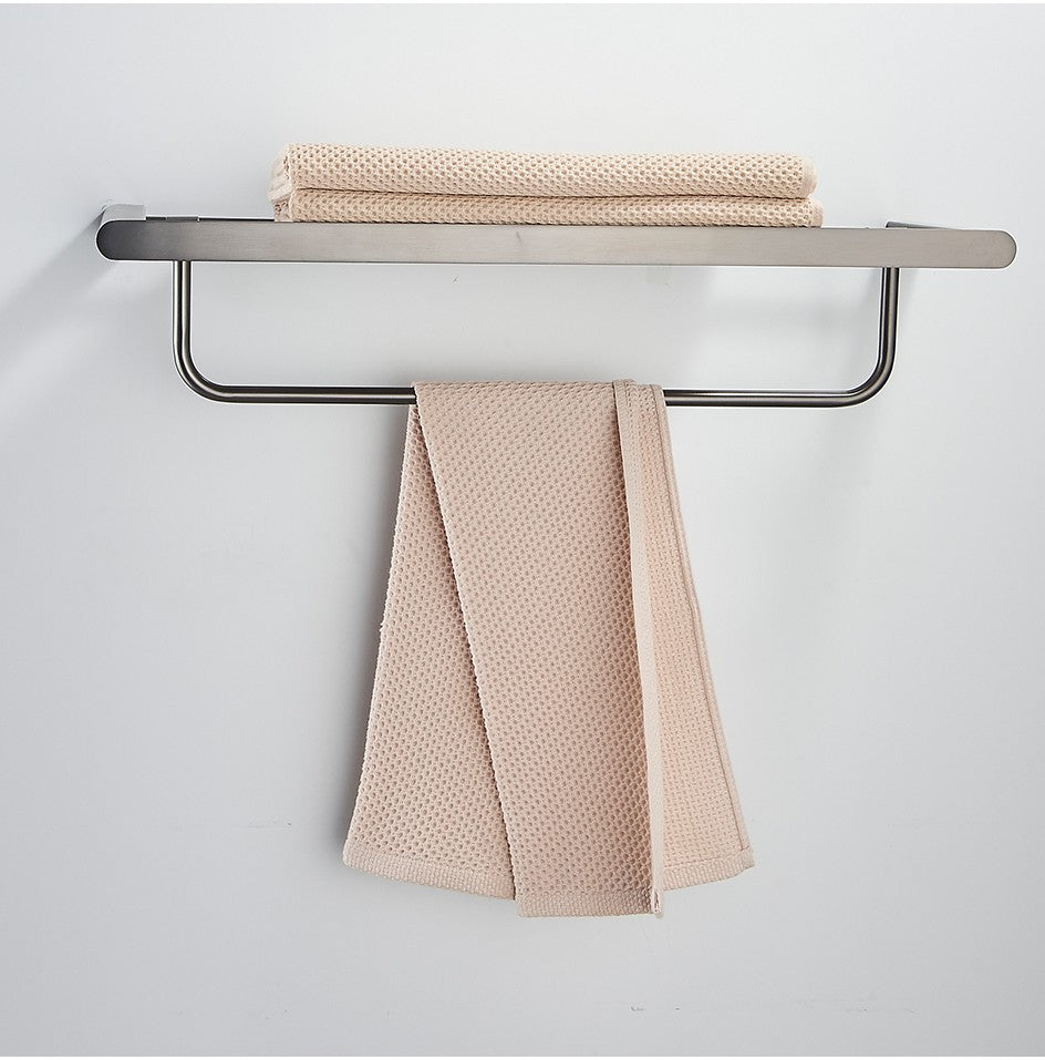 VGX Gold Bathroom Towel Holder Stainless Steel Towel Rack Folding Movable Bath Towel Bar Bathroom Hardware Accessories Grey