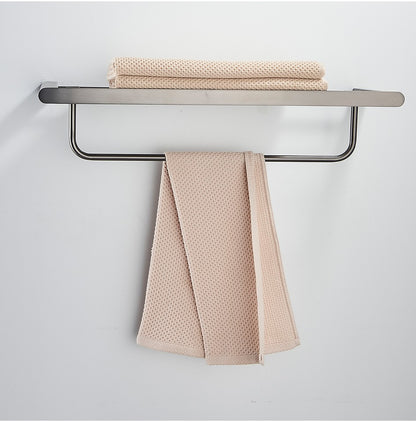 VGX Gold Bathroom Towel Holder Stainless Steel Towel Rack Folding Movable Bath Towel Bar Bathroom Hardware Accessories Grey