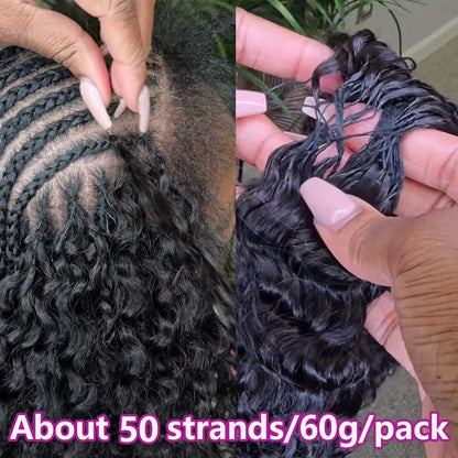 12A Small Spirals Curly Crochet Human Hair Extensions Deep Pixie Curls Crochet Hair Pre Separated Knotless For Braiding Twist