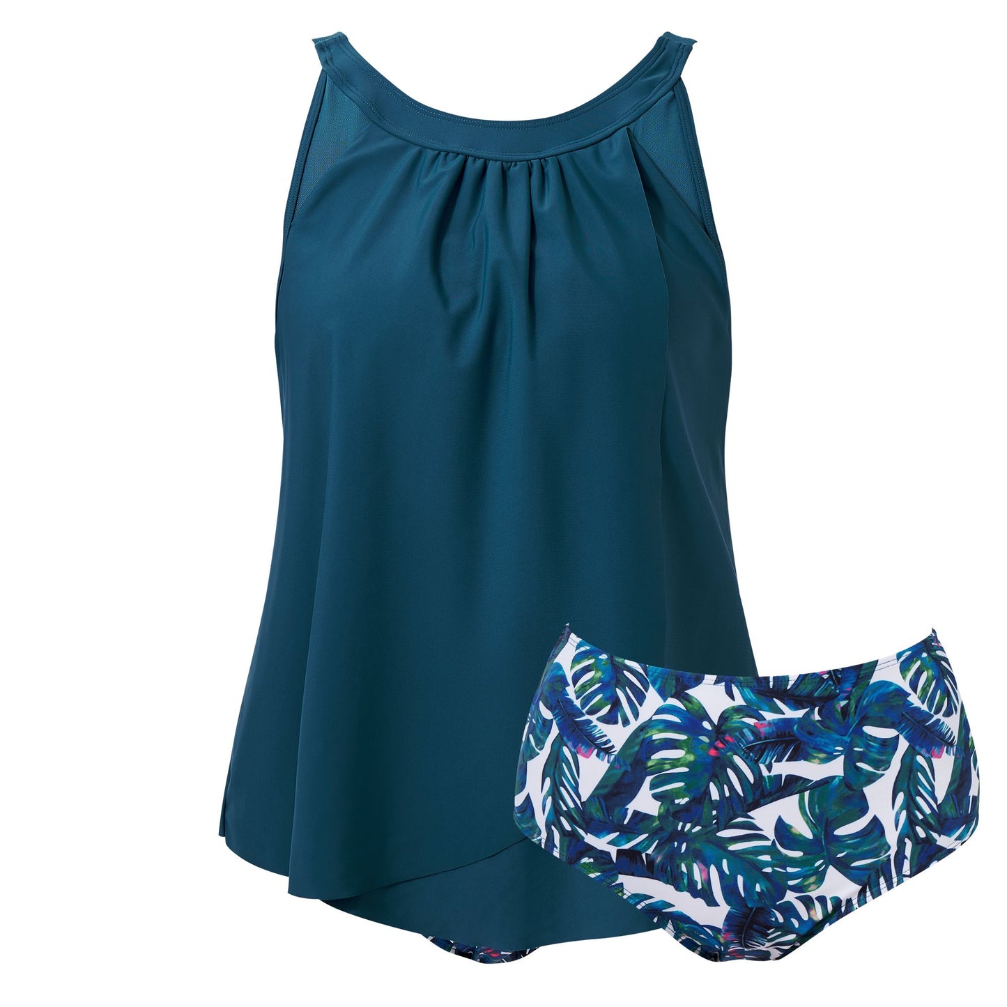 Women Tummy Control Tankini Bathing Suits High Waisted Padded Swimwear Plus Size Beachwear Swimsuit Bikini Sets Female