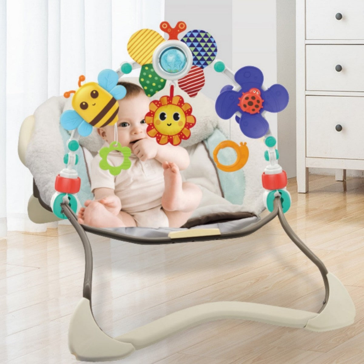 Hanging Bell Baby Stroller Bed Clip Safety Seat Hand Bell Pendant Colorful Multifunctional Soft Toys Stroller Mobile 0-12 Gift