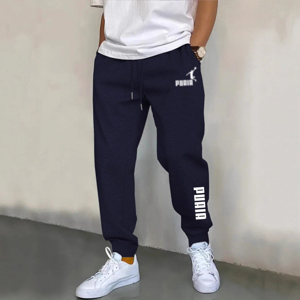 Roupa de exercício masculina. Calças esportivas casuais 2026 para esportes ao ar livre, com design de cós elástico, corte reto solto e confortável.