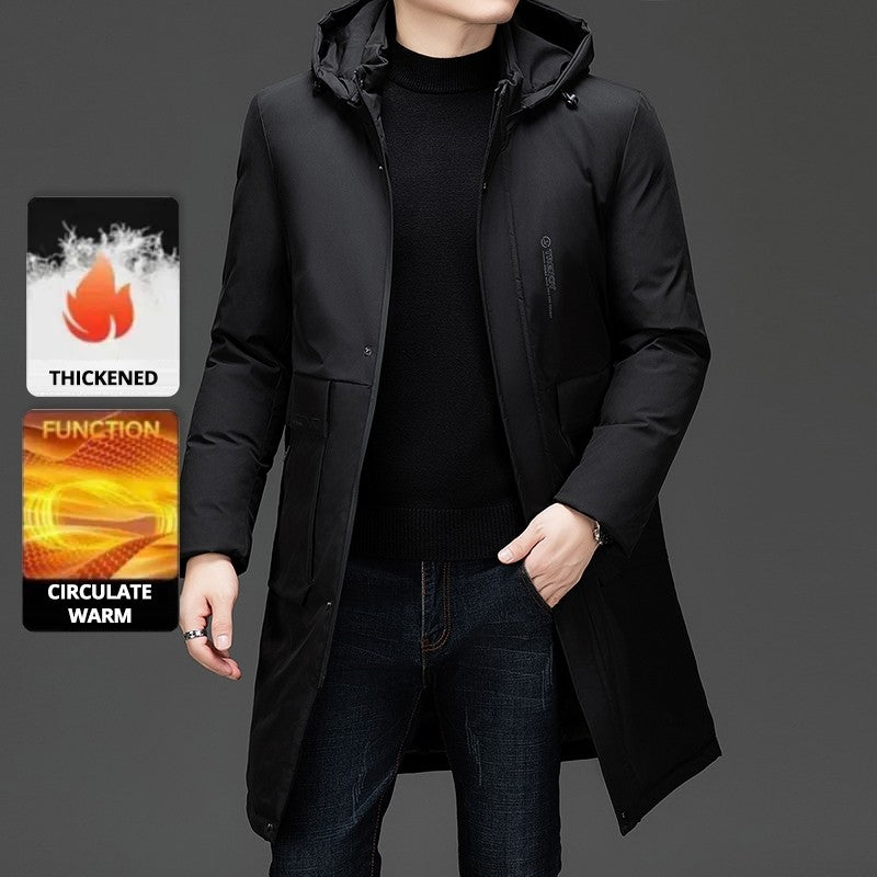 High End Long Thicken Winter New Brand Casual Fashion Hooded Parka Jacket Heavy Windbreaker Outdoor Windproof Coats Outerwear