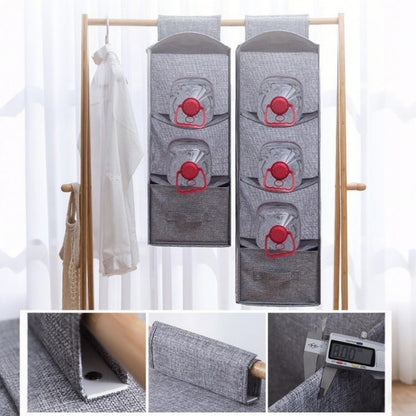 5 Layers Hanging Storage Bag Cotton Linen With 2 Drawers Cap Clothes Socks Pants Shoe Organizer Rack For Home Bedroom Closet