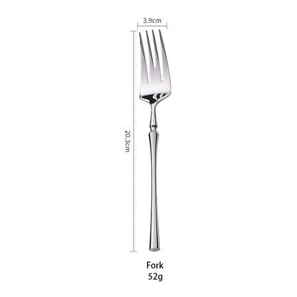 AJOYOUS Conjunto de Talheres Aço Inoxidável Polido Luxuoso Garfo Sobremesa Colher de Chá Faca Utensílios de Jantar Cozinha