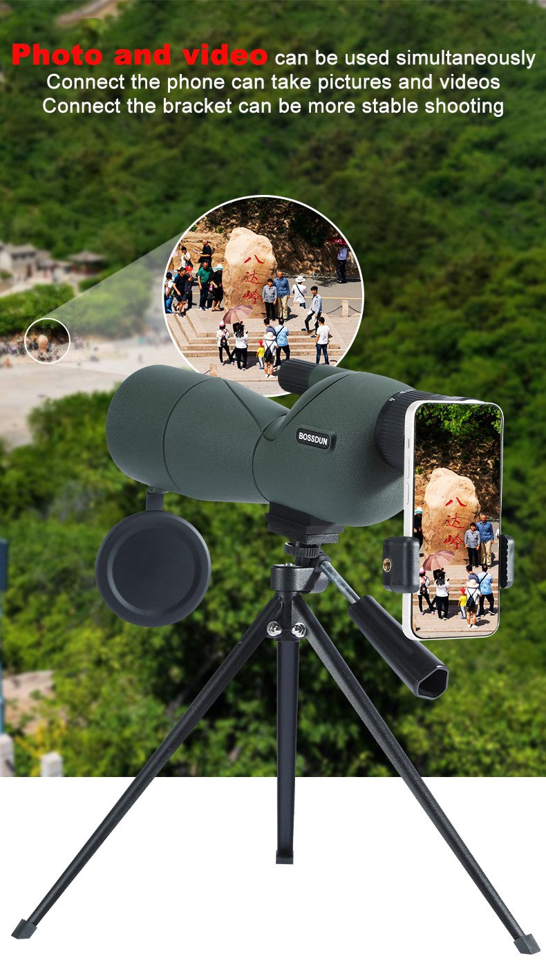 Monóculo Telescópio para Observação de Aves 25-75x60 ED HD Prisma BAK4 Impermeável e Anti-embaciamento para Acampamento ao Ar Livre e Observação da Vida Selvagem