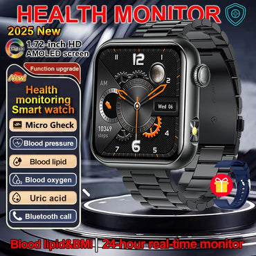 2025 Novo Smartwatch Feminino de LED com IA, Diagnóstico Inteligente, Monitor de Saúde HRV+PPG, Pressão Arterial, Oxigênio no Sangue, IP68, NFC?