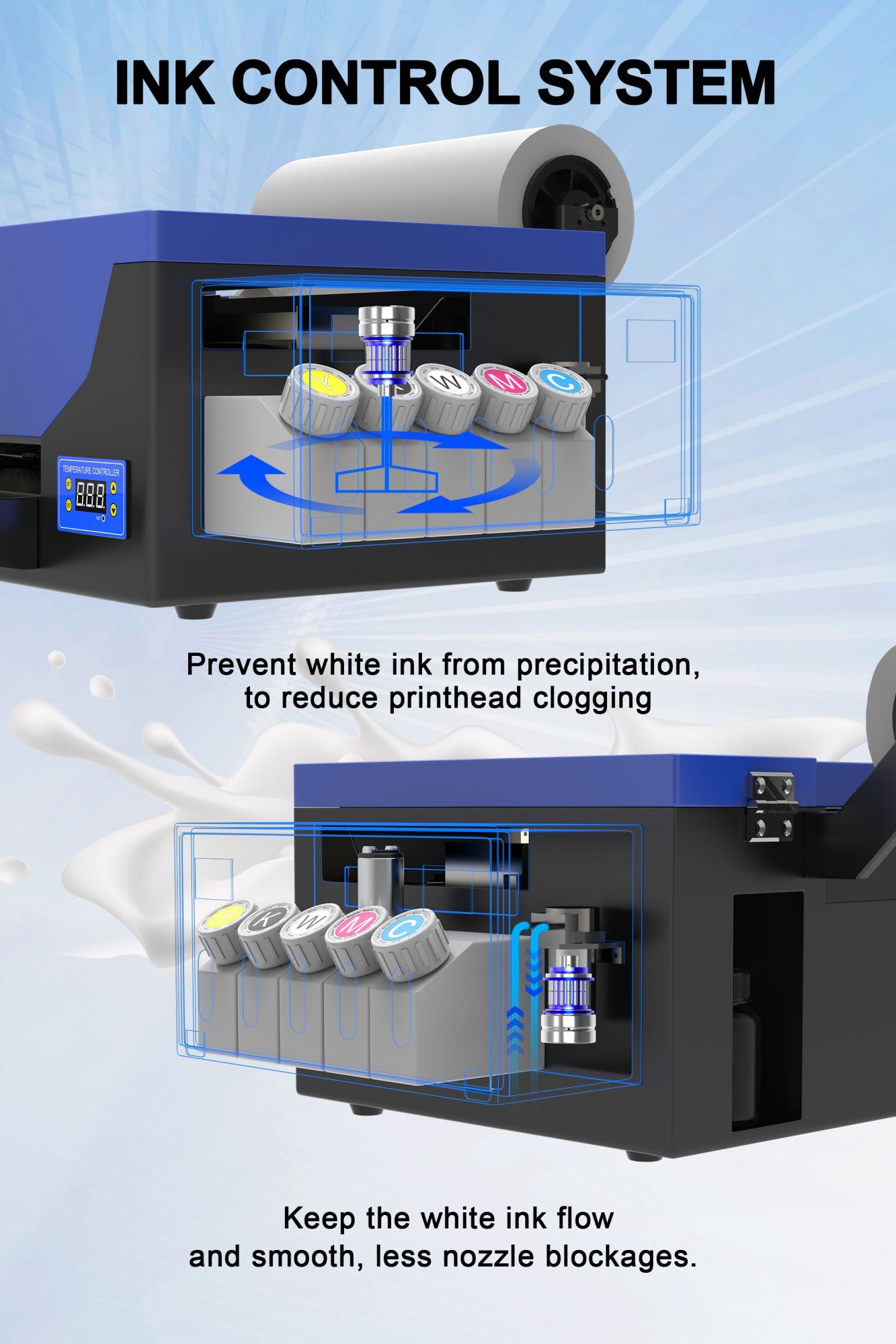 US STOCK A3 DTF Impresora Directly Transfer Film Printer A4 DTF T-shirt Printing Machine with White Ink Circulate DTF Printer A3