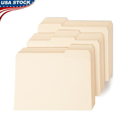 Letter Size Manila File Folders 150 Count 1/3 Cut Organizing Tabs Document Storage Office Supplies File Organization