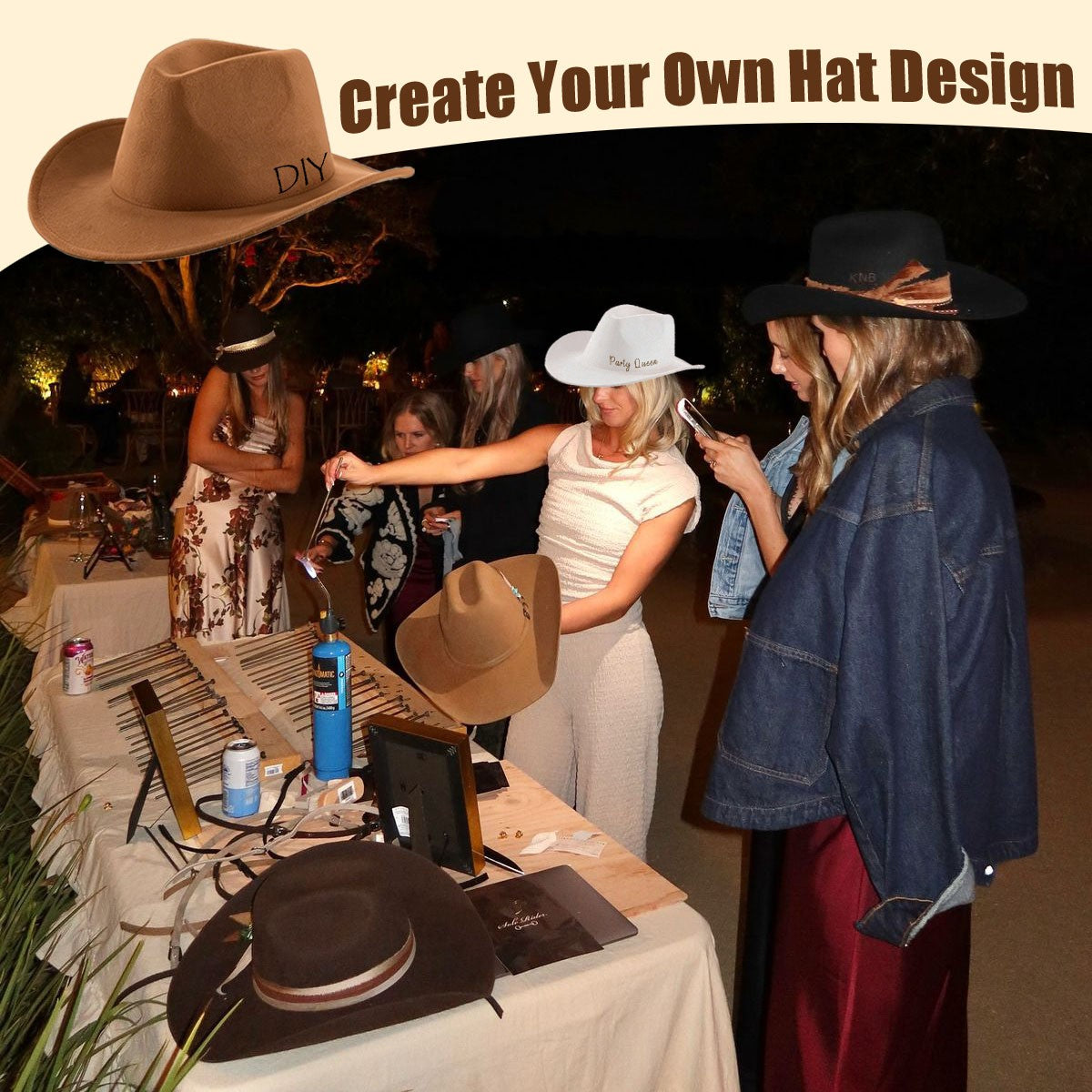 4-24Pcs Western Cowboy Hat for Men Women Adjustable Felt Cowgirl Hats Wide Brim Fedoras Hat for Adult Bachelor Party Costume