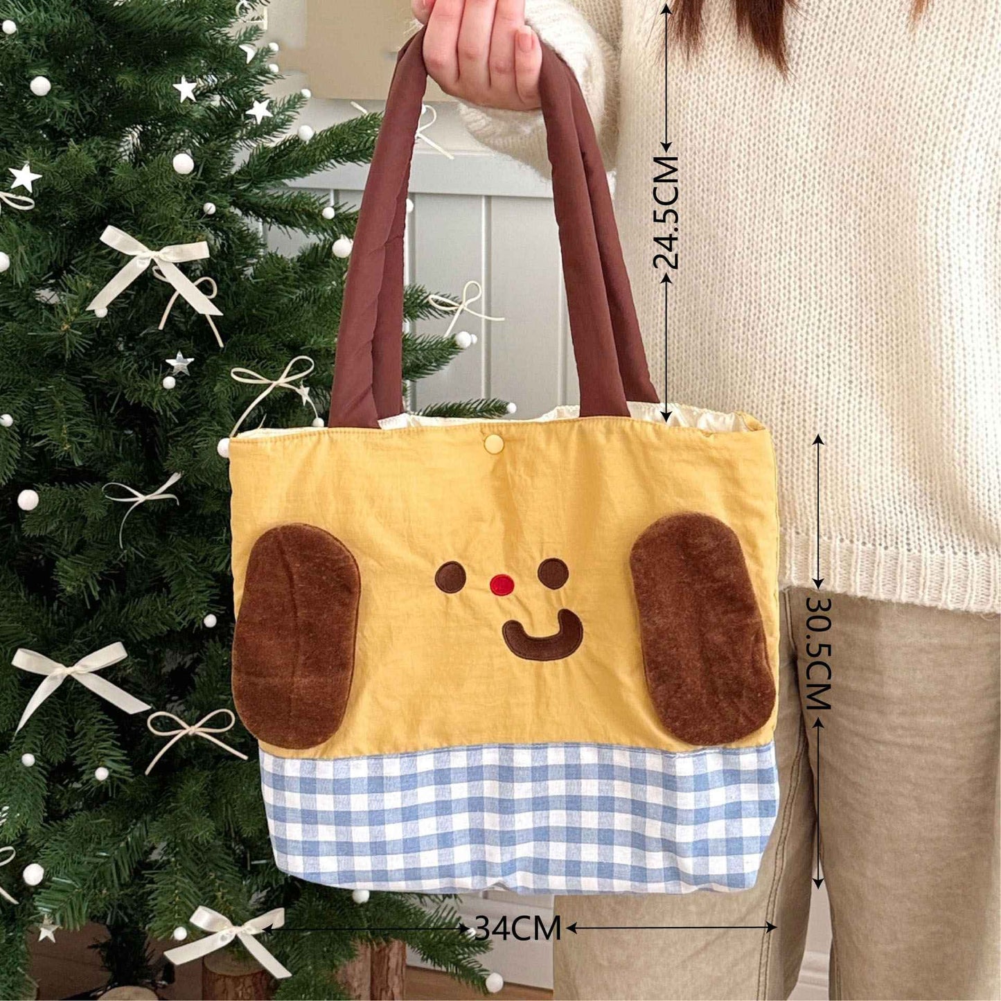Cute Cartoon Shoulder Bag Versatile Autumn And Winter Casual Outdoor Bag Large Capacity Handbag