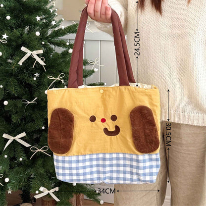 Cute Cartoon Shoulder Bag Versatile Autumn And Winter Casual Outdoor Bag Large Capacity Handbag