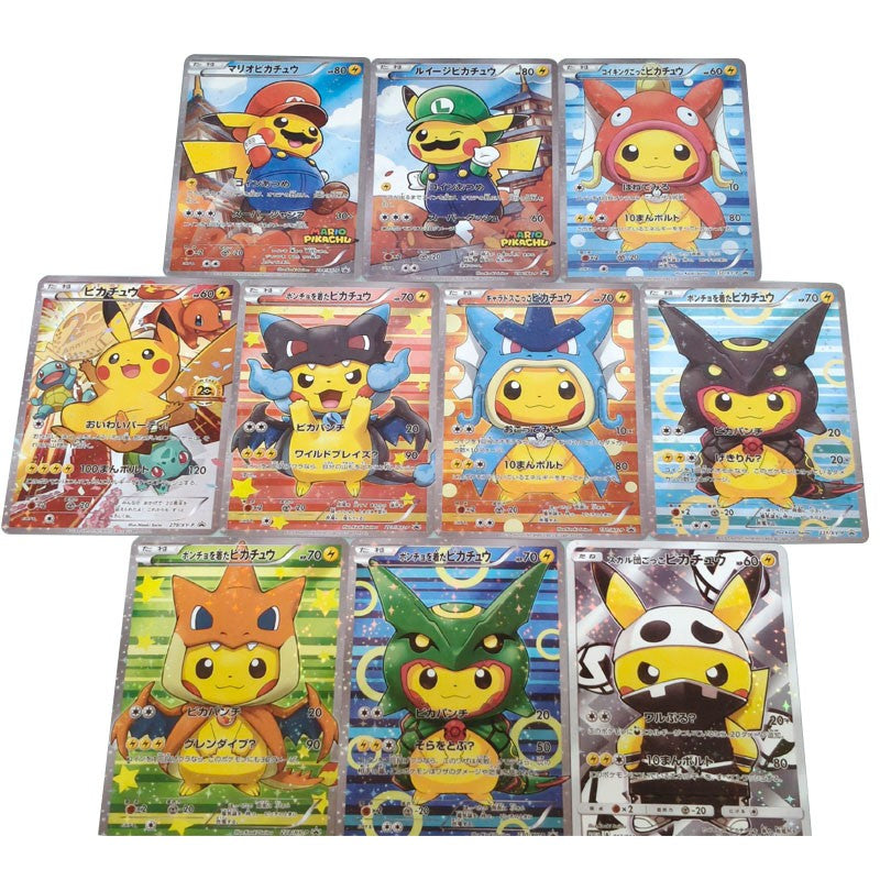 10 UNIDADES/conjunto DIY PTCG Versão Japonesa Pokémon Cartão Caseiro Desenho Animado Anime Periférico Coleção Jogo Cartão Presente de Feriado Brinquedo